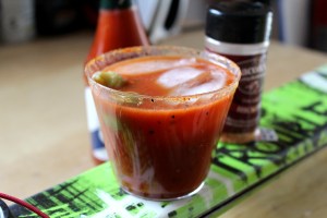Cajun Smoky Bacon Bloody Mary. Great slope-side or during your next ski tuning session. 