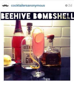The Beehive Bombshell, as featured over on the Cocktailers Anonymous feed. 