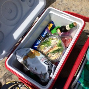 The last day of a vacation rental is like an episode of "Chopped!" Trying to put together actual meals out of leftovers is a pain in the ass, but I feel guilty wasting good ingredients. We made crab and shrimp salad sandwiches with the leftover pickings of our crab boil, mixed with lots of Duke's mayo and Old Bay seasoning. YUM. 