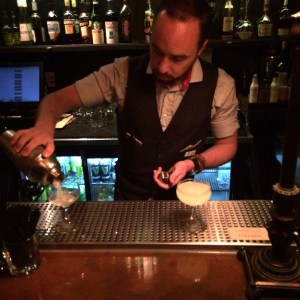 Chris Panarelli at O.P. Rockwell, downtown Park City, shaking up a lovely Corpse Reviver #2. 